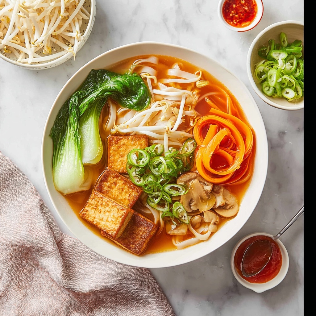 Vegetarian Ramen with Crispy Tofu and Fresh Vegetables Recipe - Recipe Image