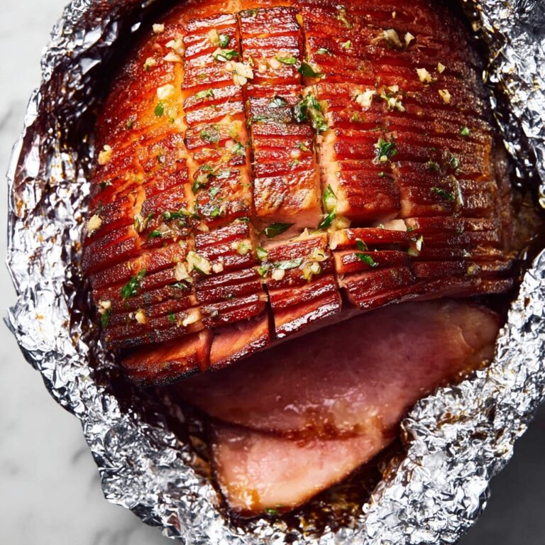 Air Fryer Ham with Garlic Butter Recipe