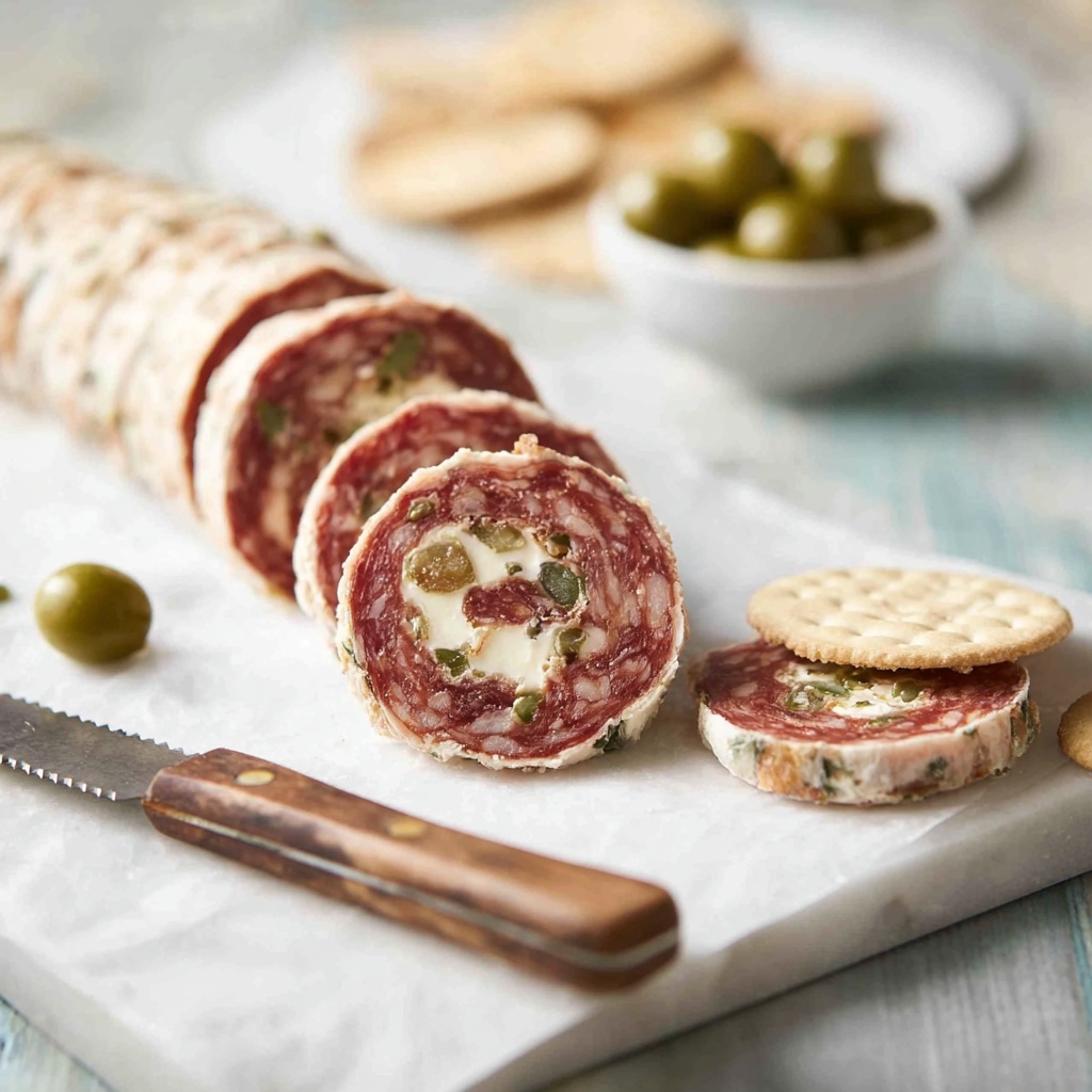 Salami Cream Cheese Roll Recipe - Recipe Image