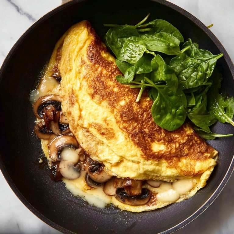 Mushroom and Cheese Omelette with Garlic and Herbs Recipe