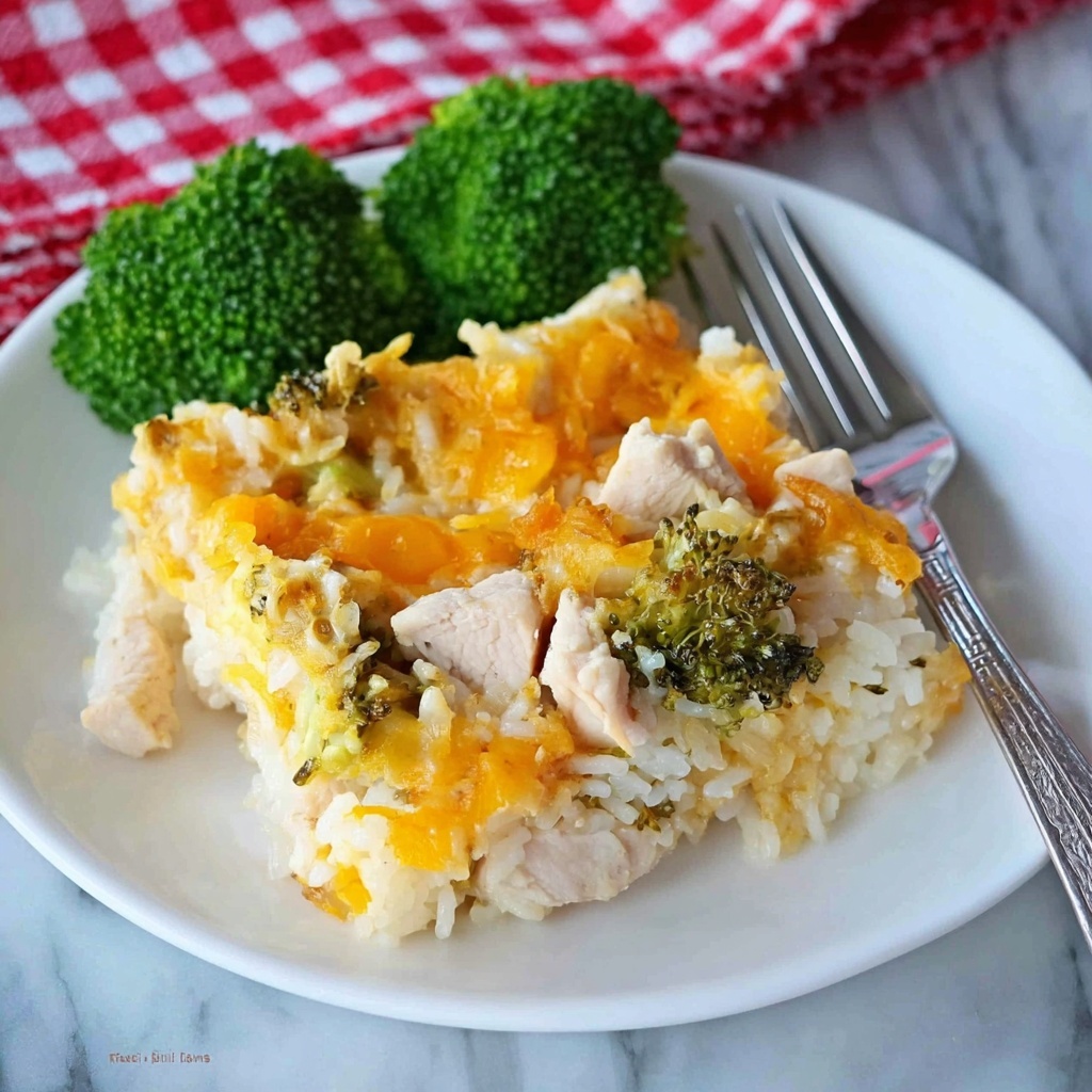 Cheesy Chicken Broccoli and Rice Casserole Recipe - Recipe Image