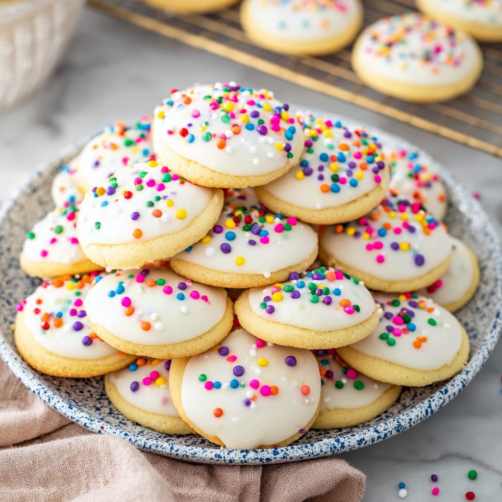 Anise Cookies with Lemon Glaze and Sprinkles Recipe - Recipe Image