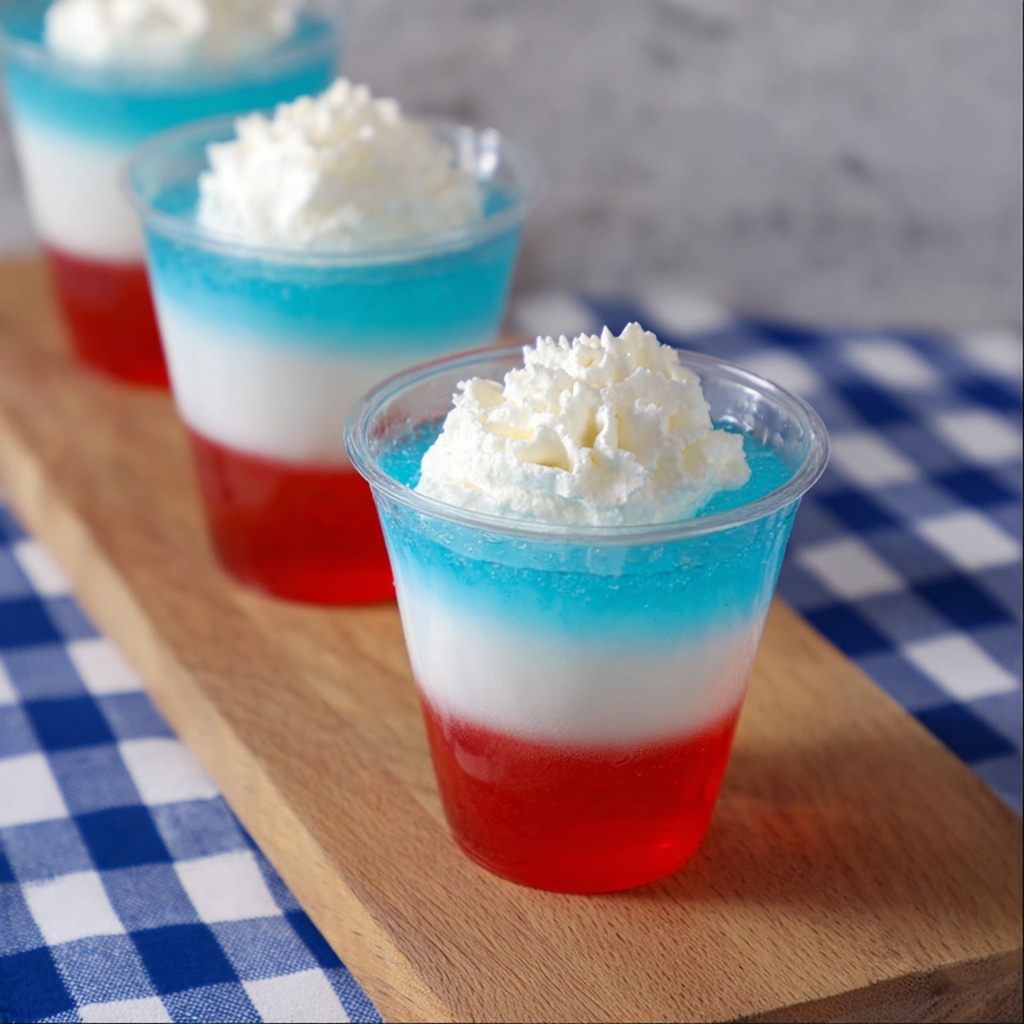 Red, White, and Blue Jello Shots Recipe - Recipe Image