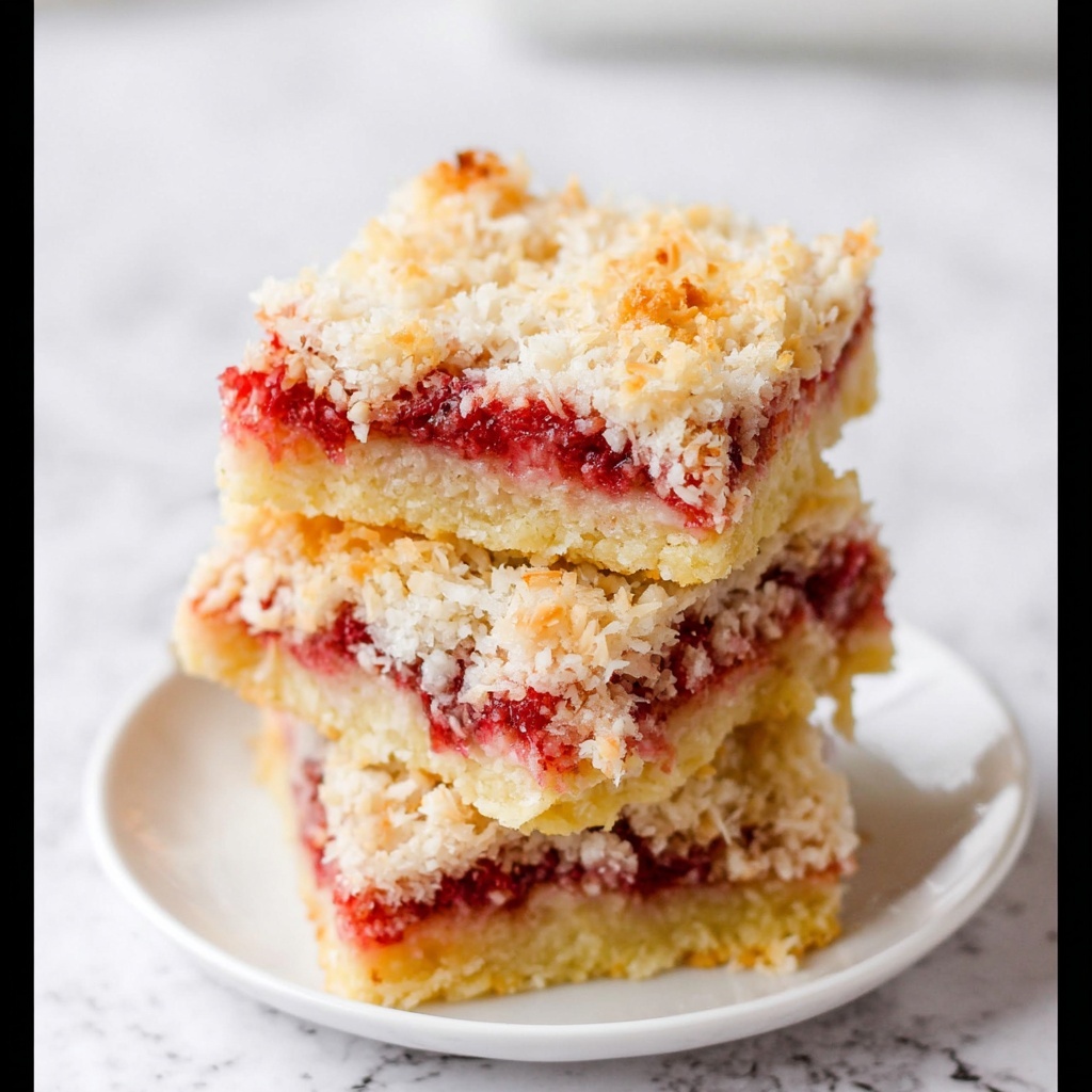 Homemade Raspberry Coconut Slice Recipe - Recipe Image