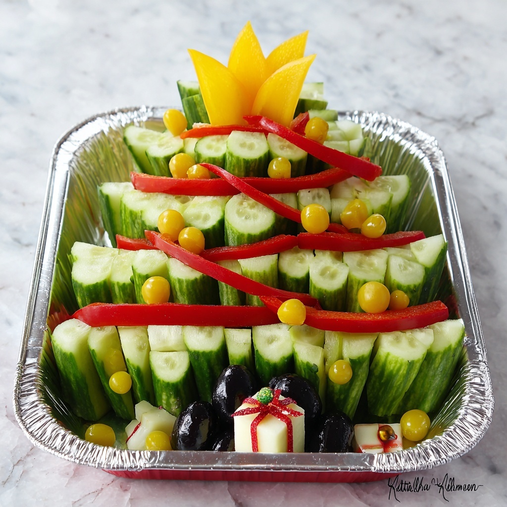 Christmas Tree Veggie Tray Recipe - Recipe Image