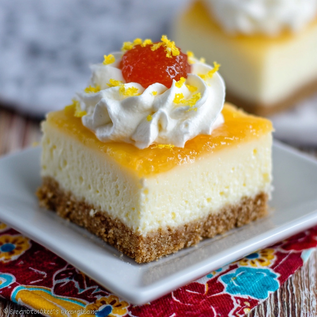 Easy Lemon Cheesecake Bars Recipe - Recipe Image