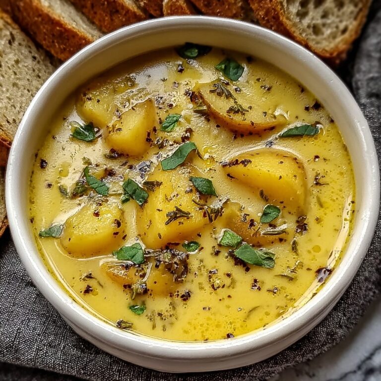 Irresistibly Cozy Hearty Cheddar Garlic Herb Potato Soup Recipe
