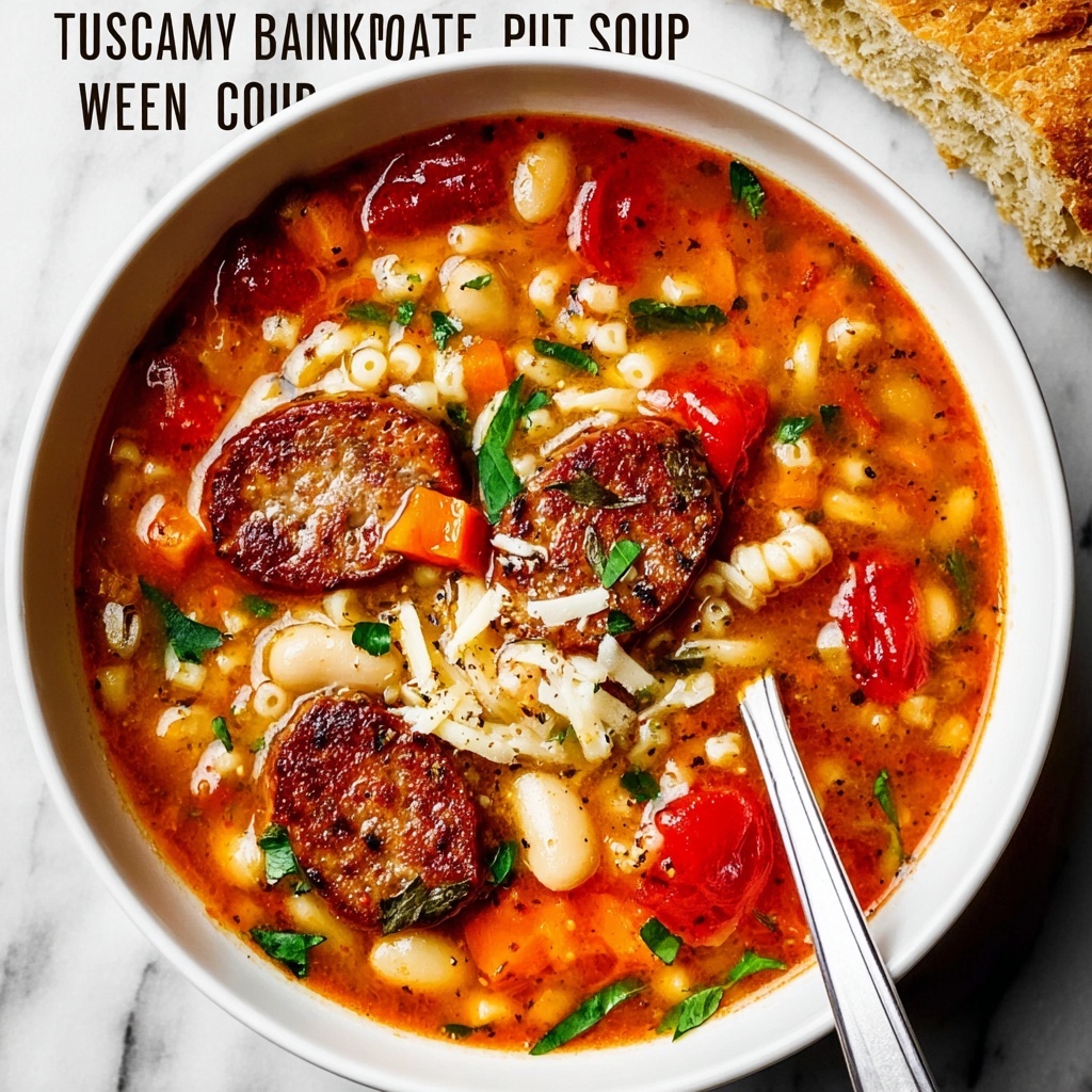 Slow Cooker Tuscan White Bean and Sausage Soup Recipe - Recipe Image