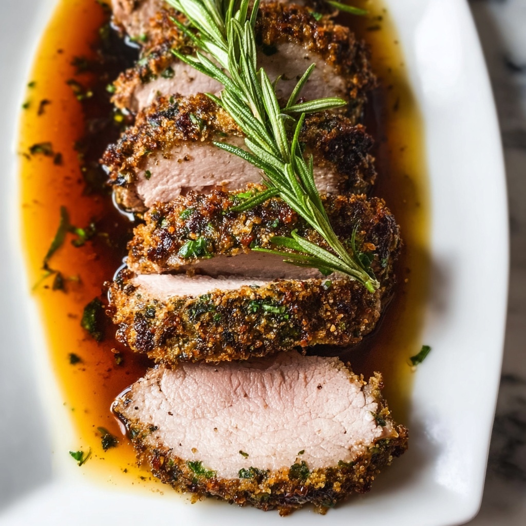 Herb-Crusted Juicy Roasted Pork Tenderloin Recipe - Recipe Image