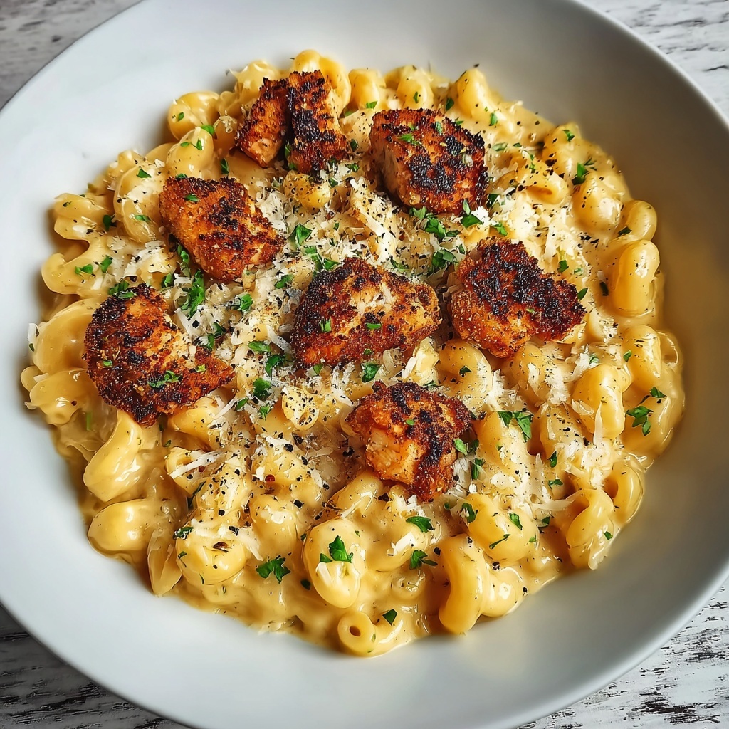 Creamy Honey Pepper Chicken Mac & Cheese Recipe - Recipe Image