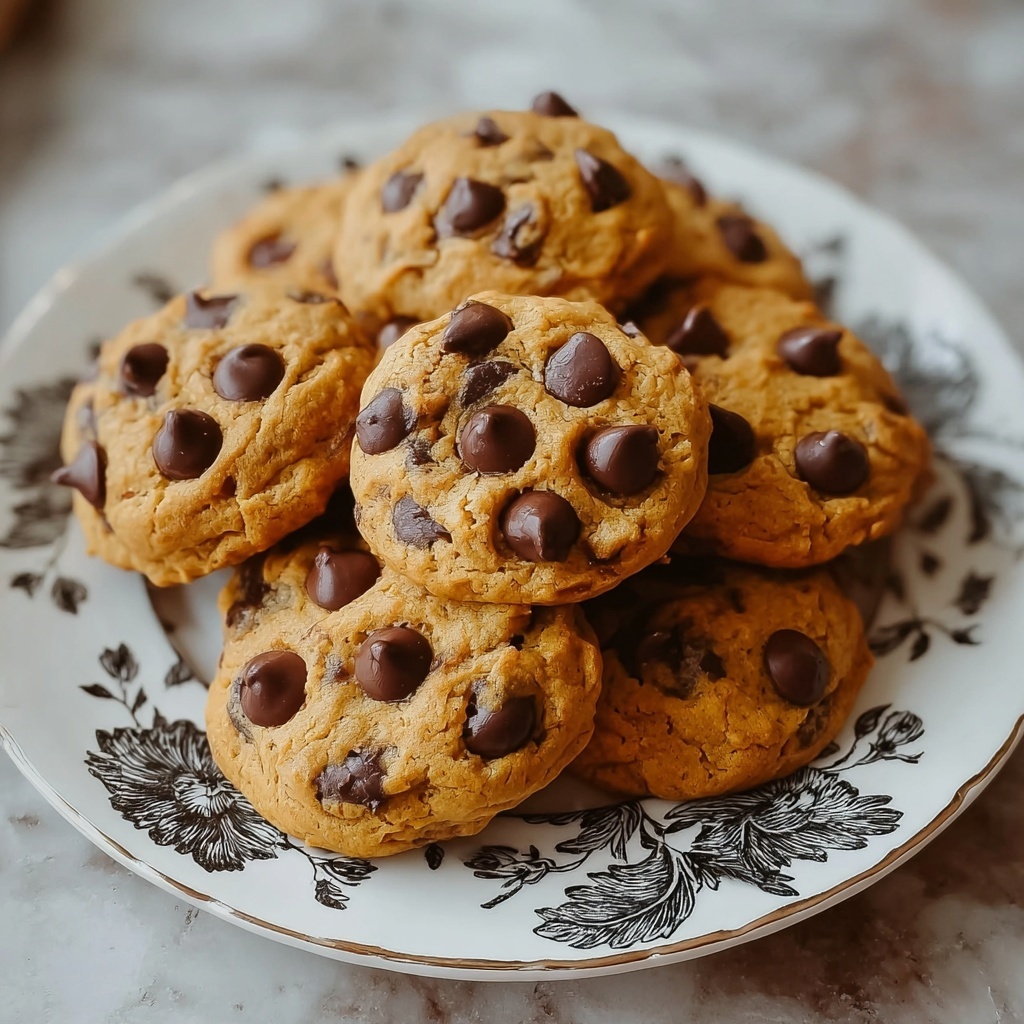 Soft & Gooey Pumpkin Chocolate Chip Cookies Recipe - Recipe Image