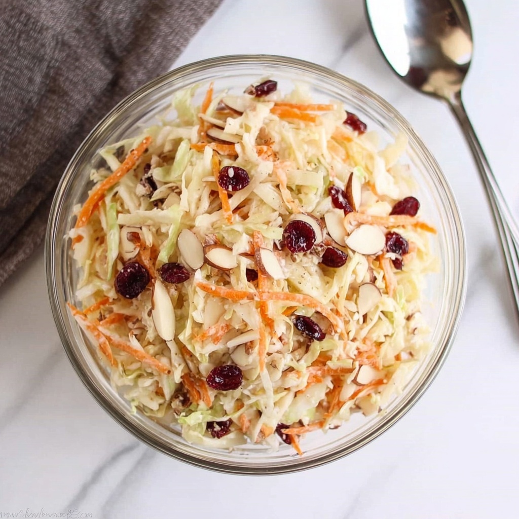 Apple Slaw with Cranberries and Almond Slices Recipe - Recipe Image