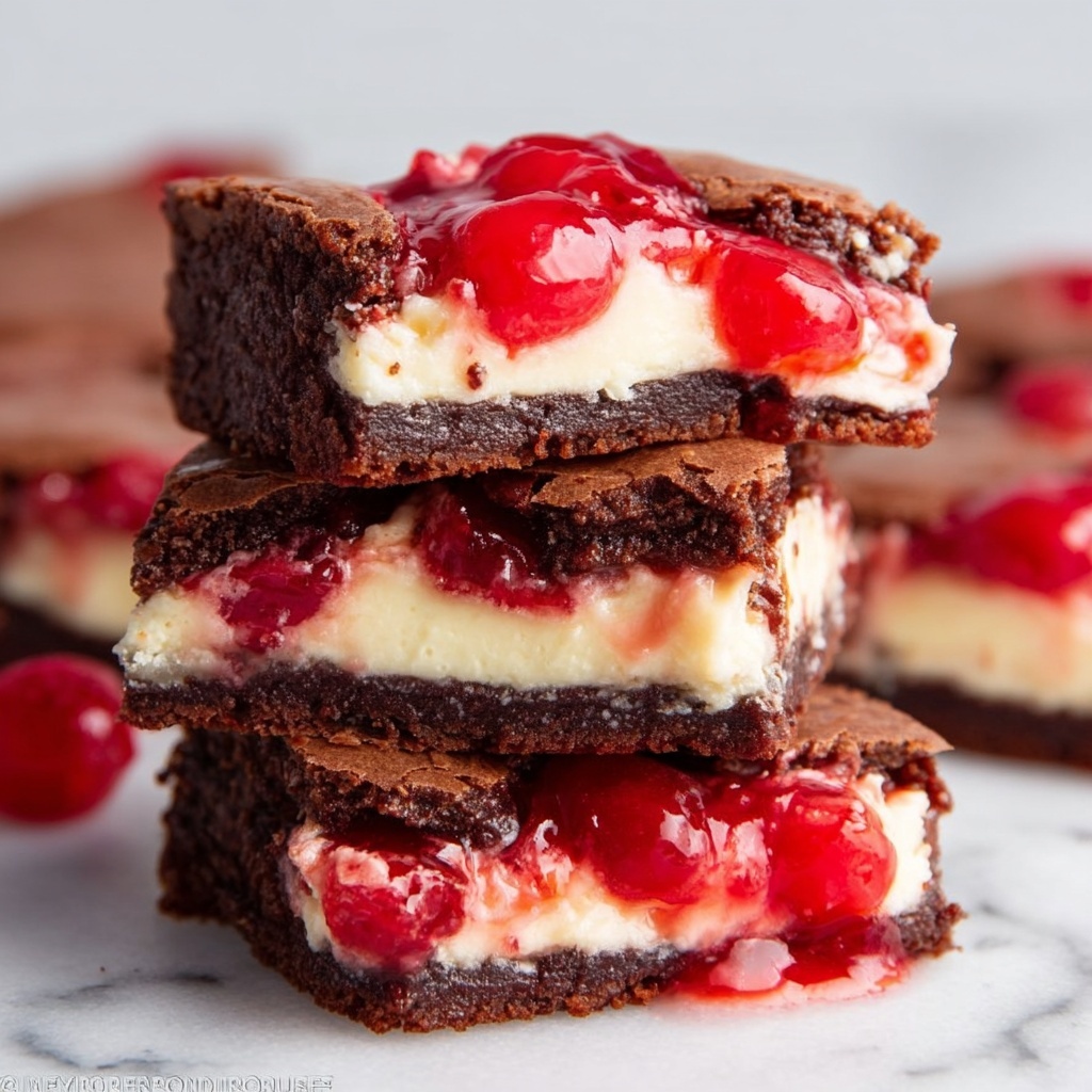 Cherry Cheesecake Brownies Recipe - Recipe Image