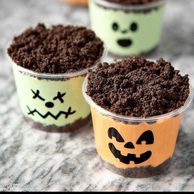 Halloween Pudding Cups with Oreo Cookie Faces Recipe