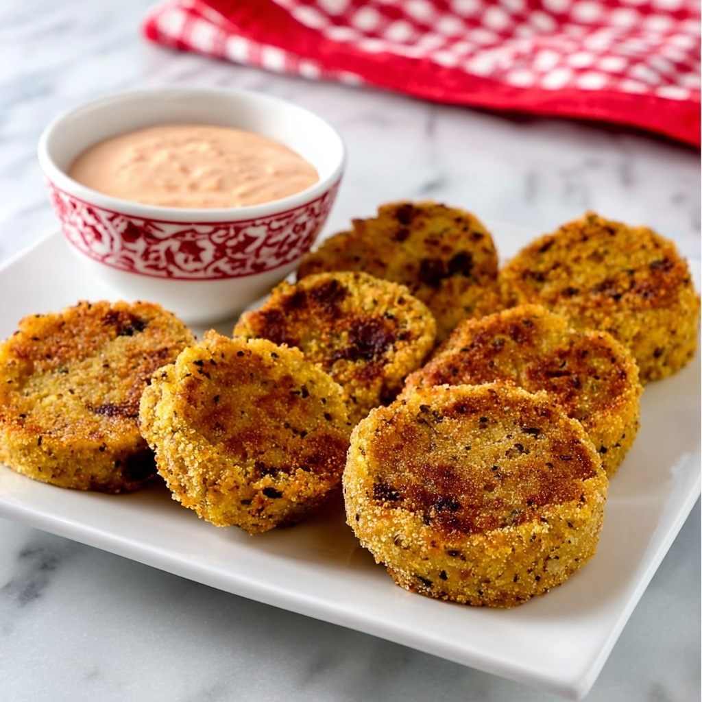 Oven Fried Green Tomatoes with Spicy Ranch Recipe - Recipe Image