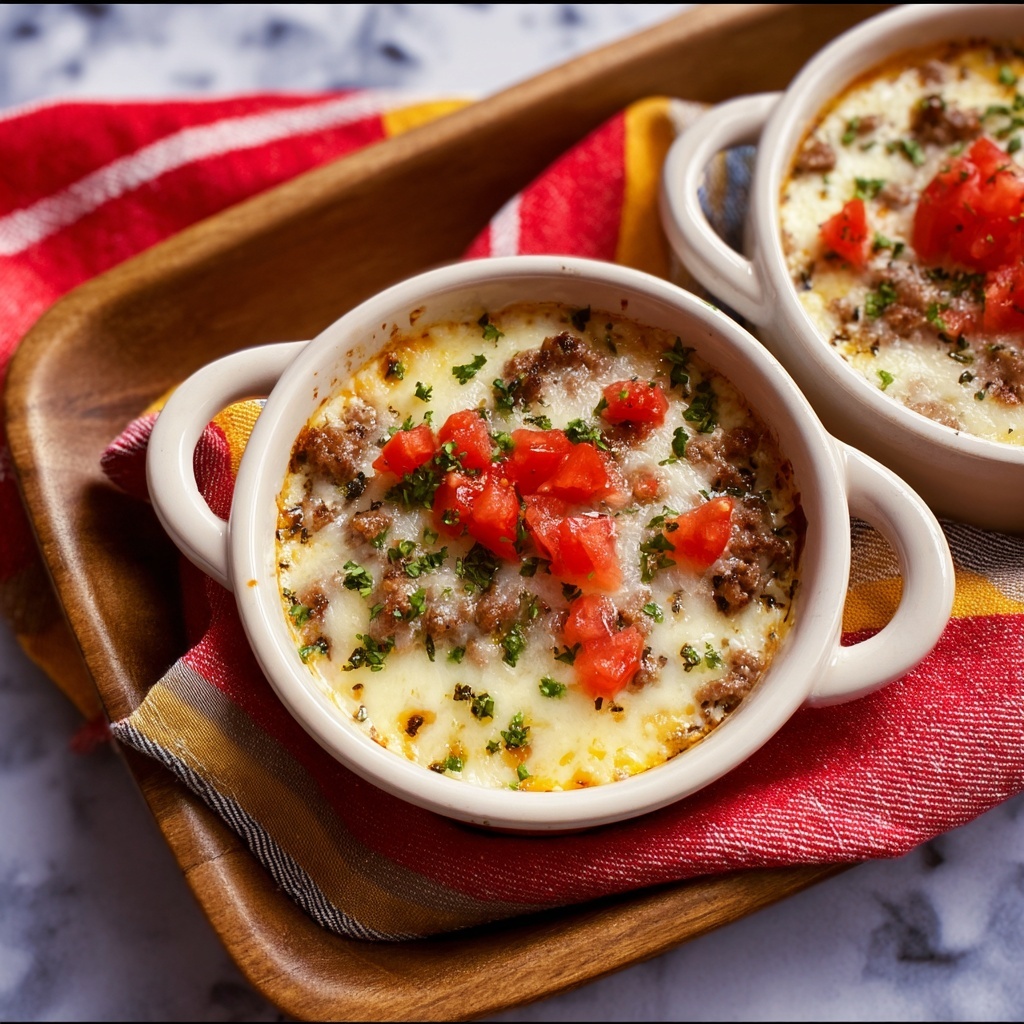 Individual Sausage Lasagna Casserole Bowls Recipe - Recipe Image
