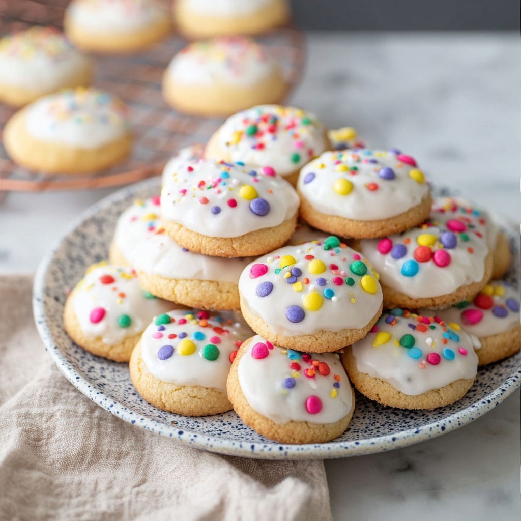 Anise Cookies with Lemon Glaze and Sprinkles Recipe - Recipe Image