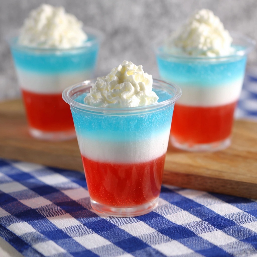 Red, White, and Blue Jello Shots Recipe - Recipe Image