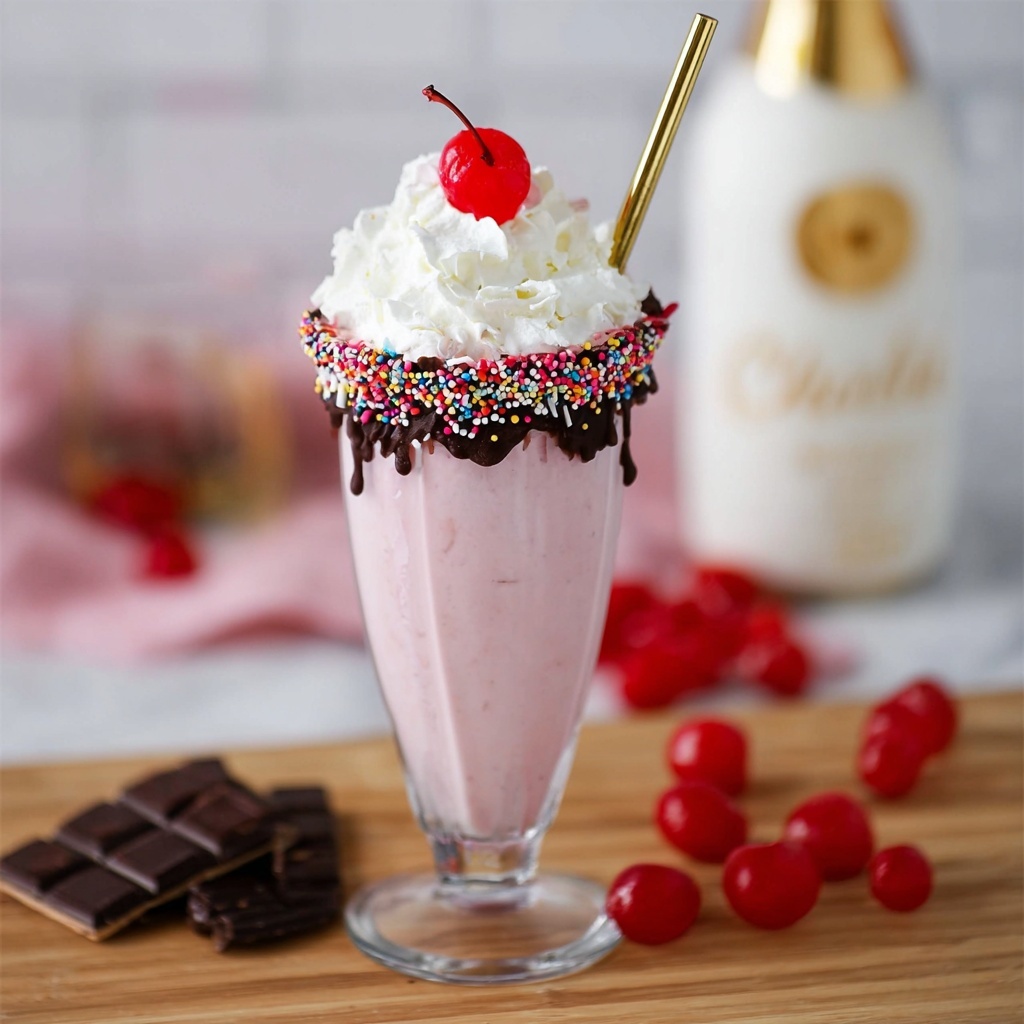 Boozy Chocolate Cherry Milkshake Recipe - Recipe Image