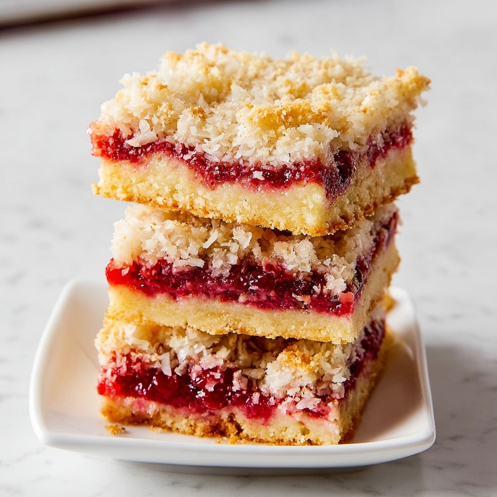 Homemade Raspberry Coconut Slice Recipe - Recipe Image