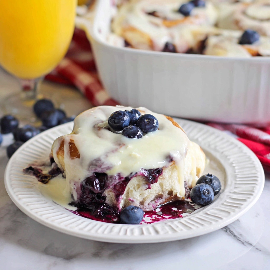 Blueberry Cinnamon Rolls with Cream Cheese Frosting Recipe - Recipe Image
