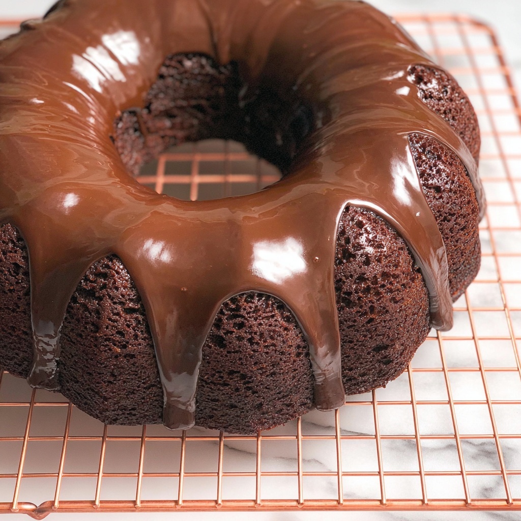 Chocolate Bundt Cake with Rich Chocolate Ganache Recipe - Recipe Image