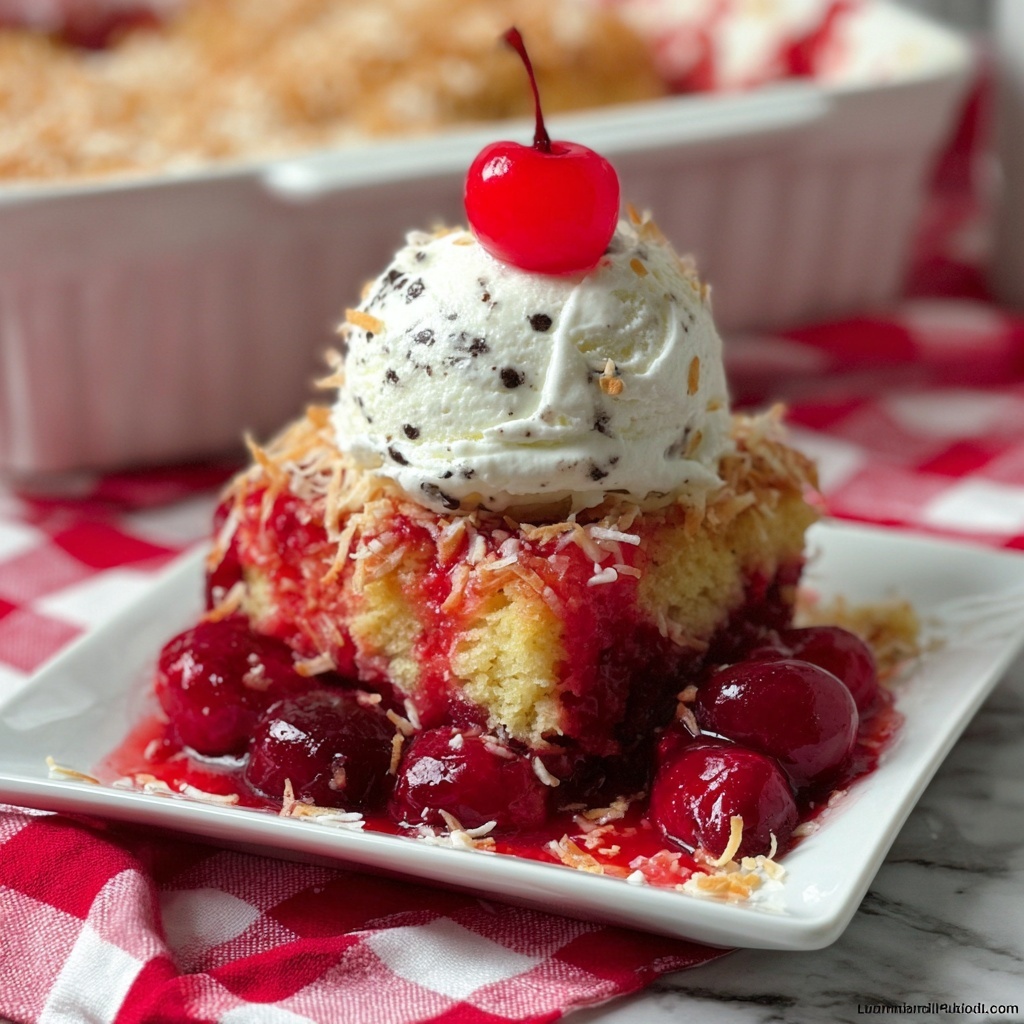 Instant Pot Pina Colada Dump Cake with Cherry Recipe - Recipe Image