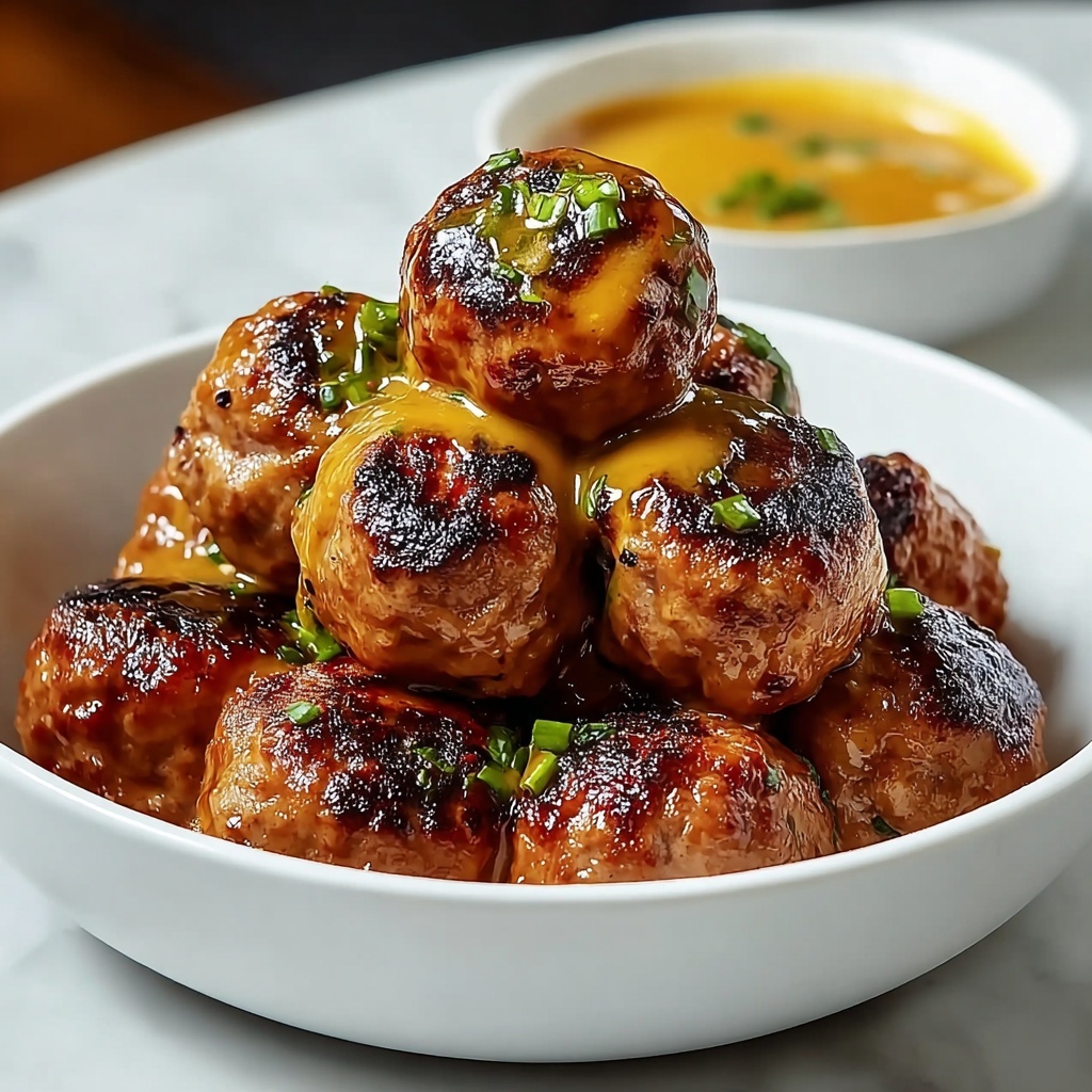 Irresistibly Juicy Korean BBQ Meatballs with Spicy Mayo Bliss Recipe - Recipe Image
