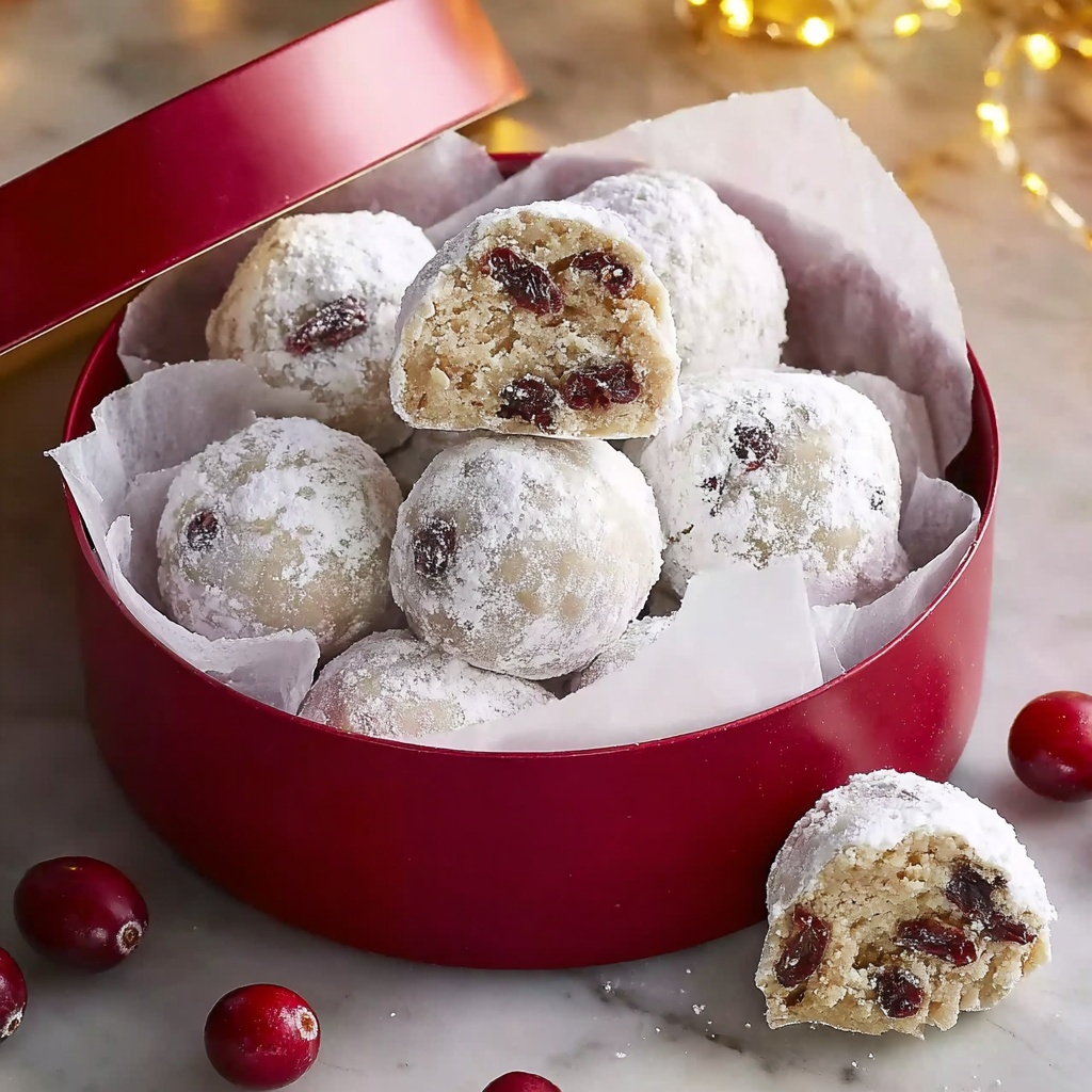 Irresistibly Buttery Cranberry Orange Snowball Cookies Recipe - Recipe Image