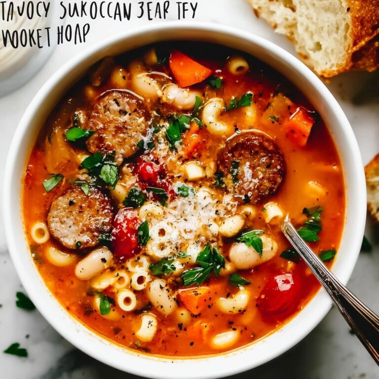 Slow Cooker Tuscan White Bean and Sausage Soup Recipe