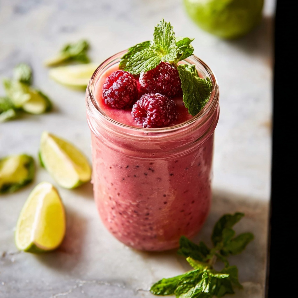Raspberry Mango Smoothie with Greek Yogurt Recipe - Recipe Image