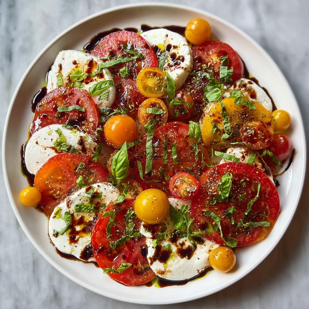 Marinated Tomato and Burrata Salad with Balsamic Glaze Recipe - Recipe Image