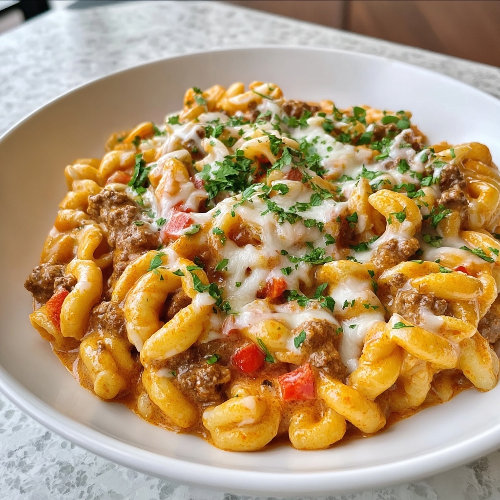 Creamy Rotel Pasta with Ground Beef Recipe - Recipe Image