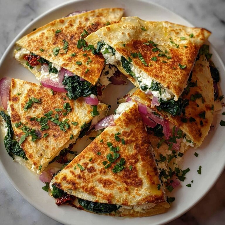 Mediterranean Spinach, Feta, and Mozzarella Quesadillas Recipe