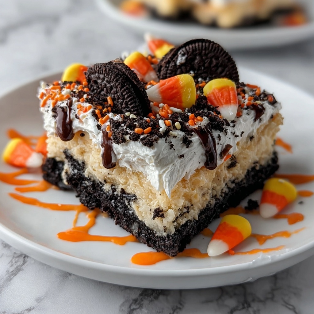 Halloween Oreo Cake Bars Recipe - Recipe Image