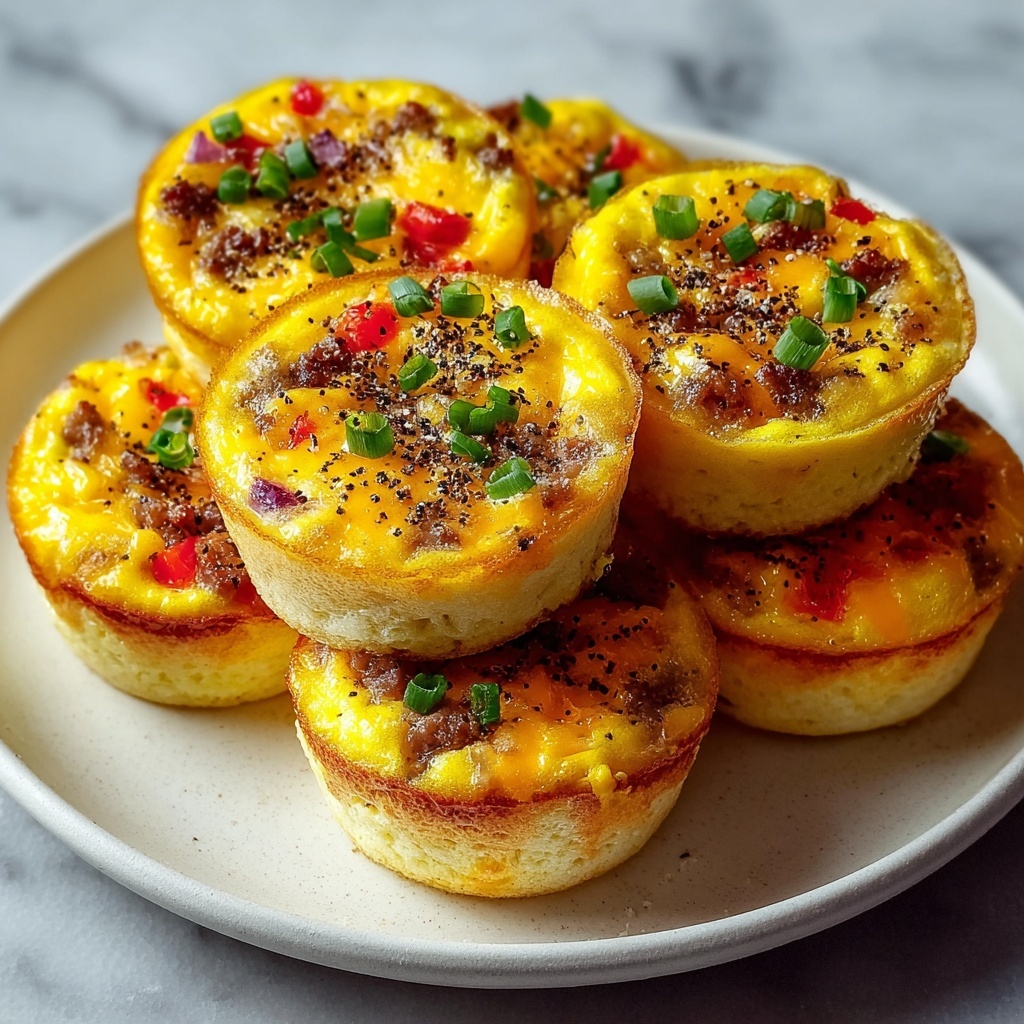 Muffin Tin Egg Bites with Cheddar, Bell Peppers, and Bacon Recipe - Recipe Image