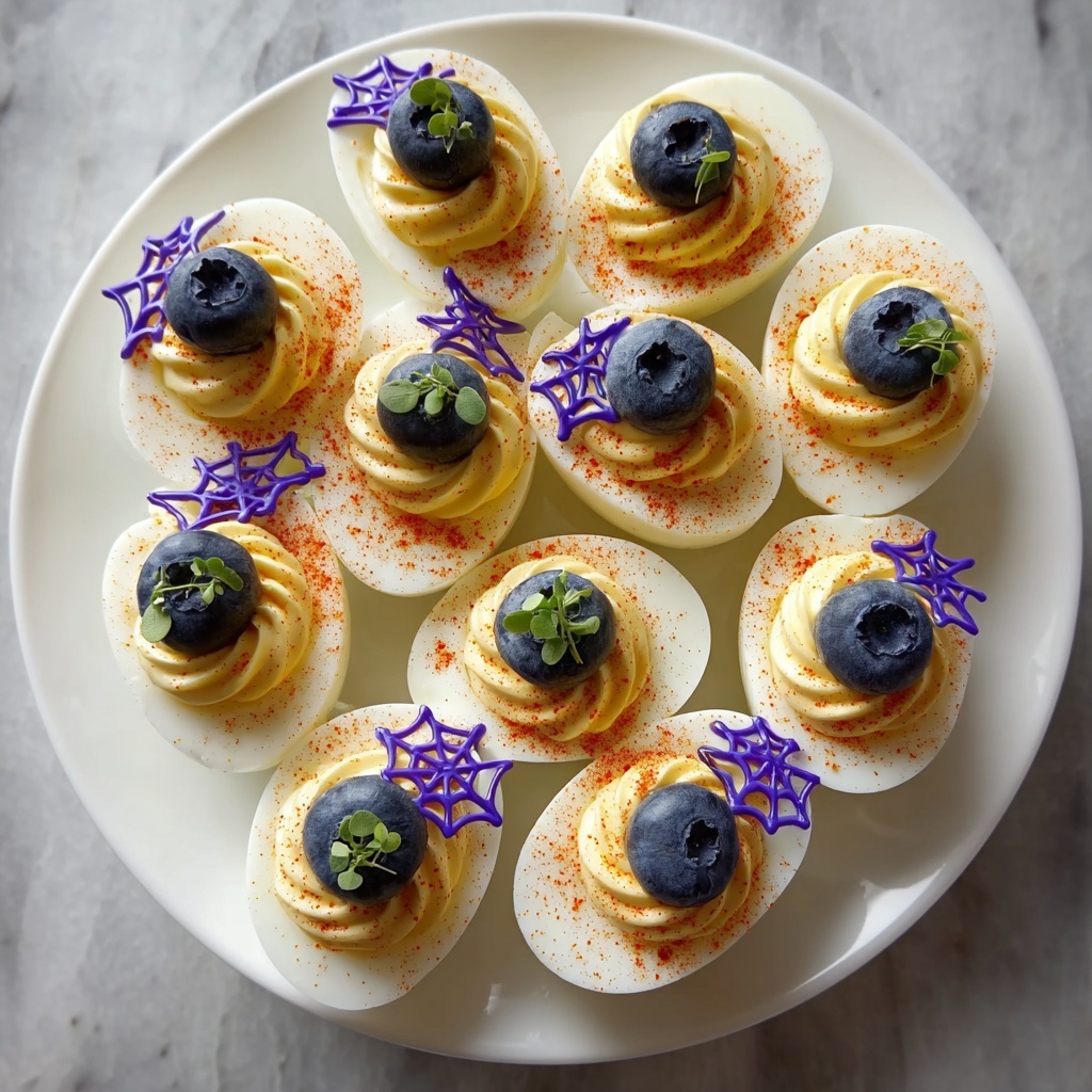 Spider Web Deviled Eggs Recipe - Recipe Image