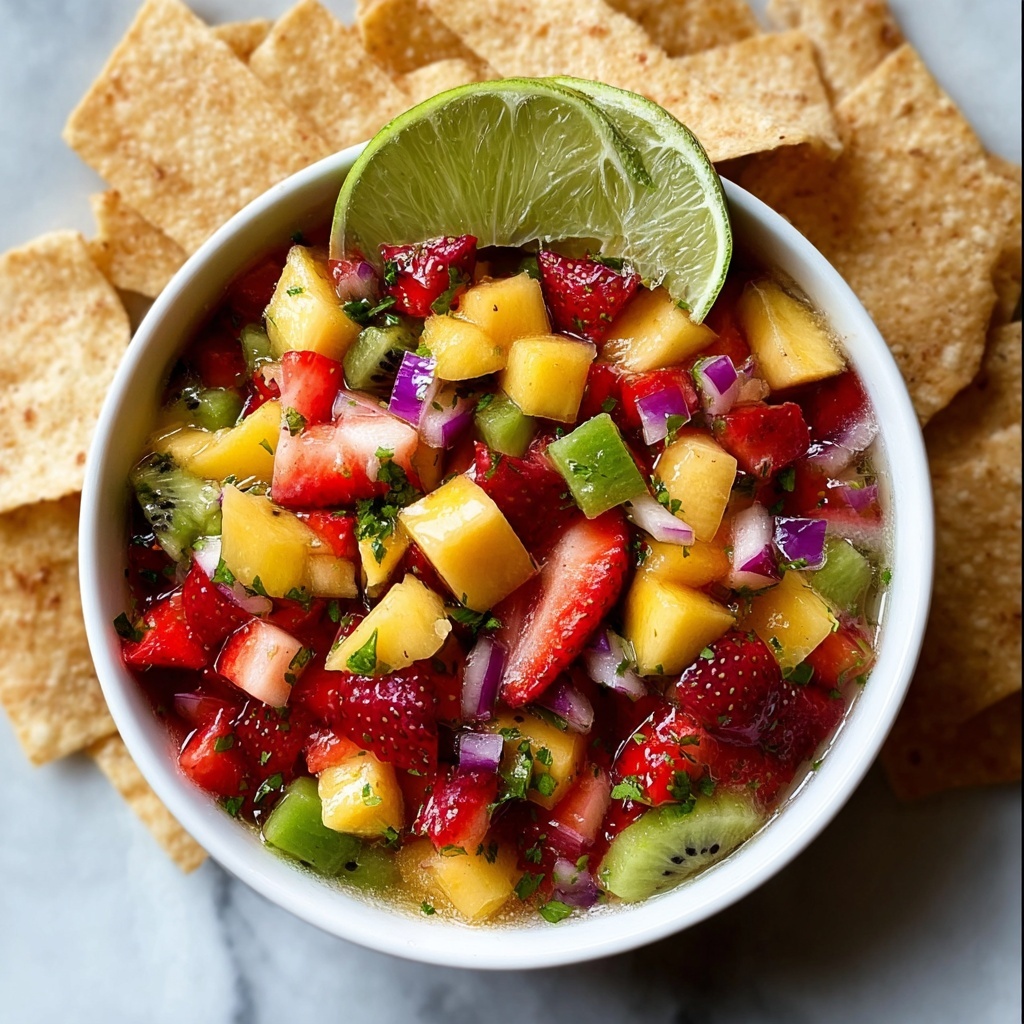 Fruit Salsa with Cinnamon Sugar Tortilla Chips Recipe - Recipe Image