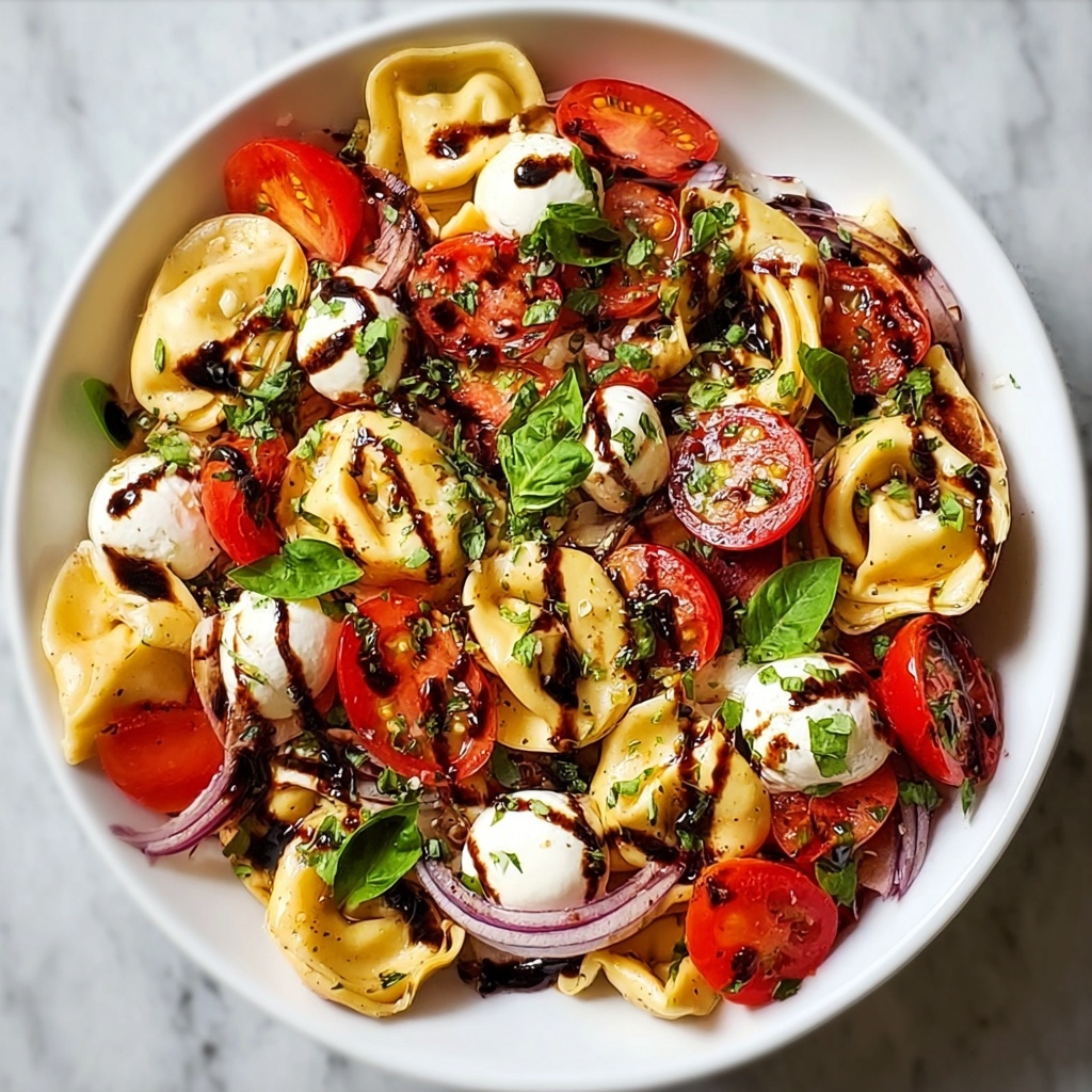 Tortellini Caprese Pasta Salad with Balsamic Glaze Recipe - Recipe Image