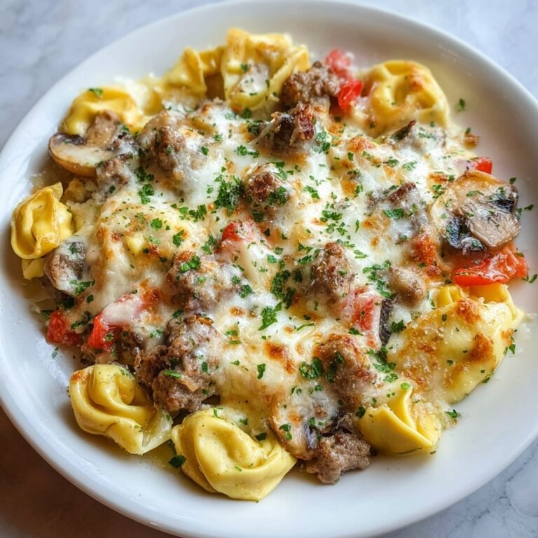 Golden Cheese Steak Tortellini Casserole Recipe