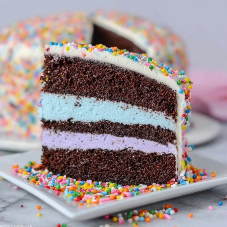 Chocolate Sprinkle Cake with Vibrant Rainbow Jimmies Recipe