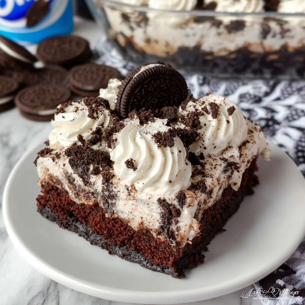 Oreo Poke Cake Recipe - Recipe Image