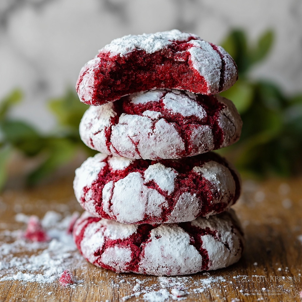 Red Velvet Crinkle Cookies Recipe - Recipe Image