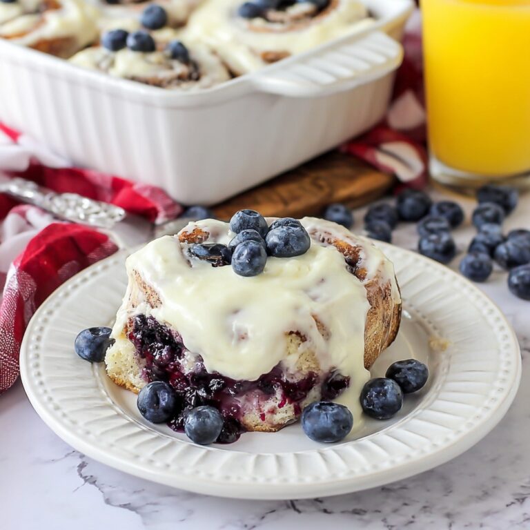 Blueberry Cinnamon Rolls with Cream Cheese Frosting Recipe