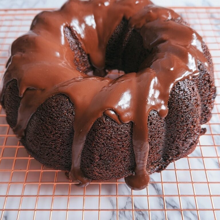 Chocolate Bundt Cake with Rich Chocolate Ganache Recipe
