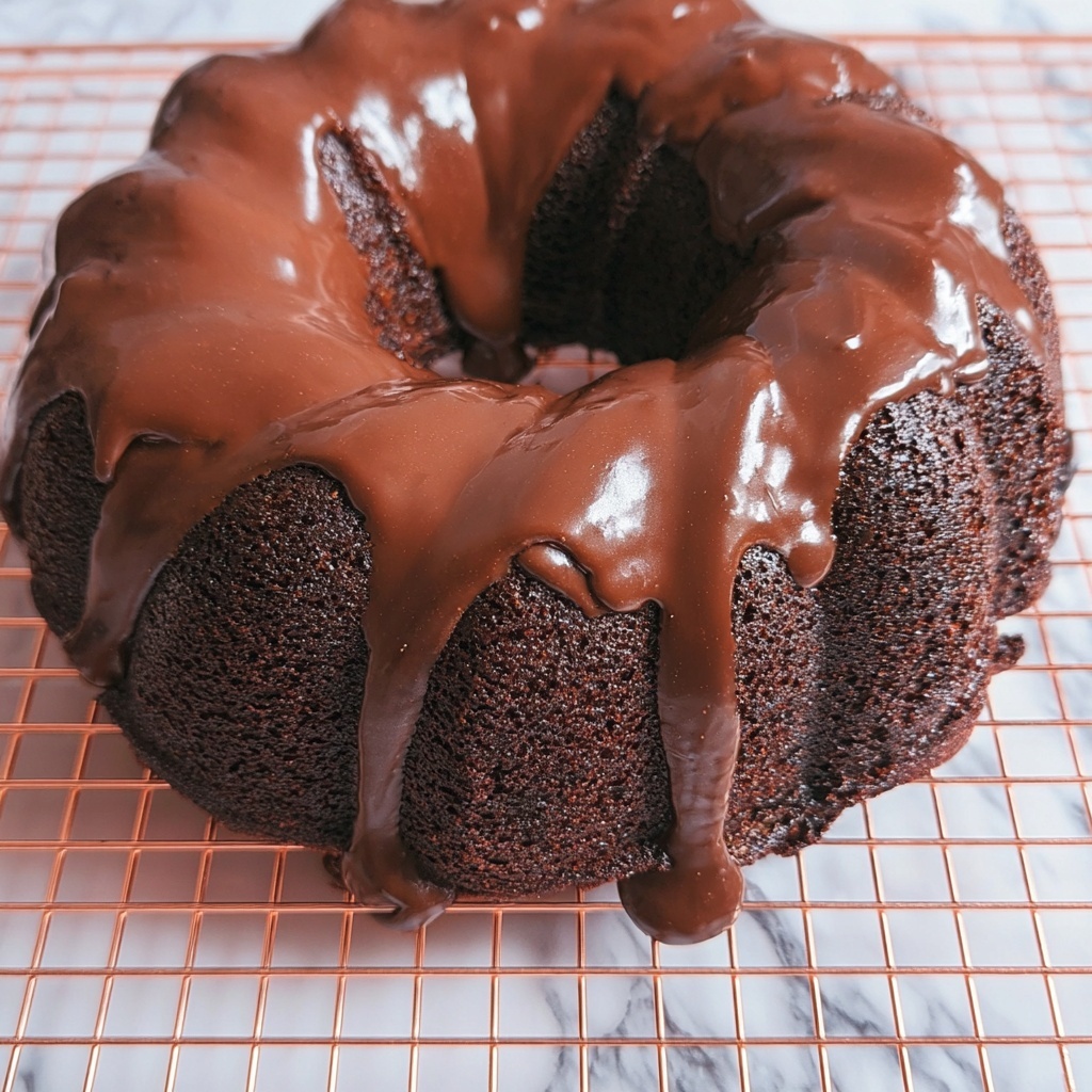 Chocolate Bundt Cake with Rich Chocolate Ganache Recipe - Recipe Image