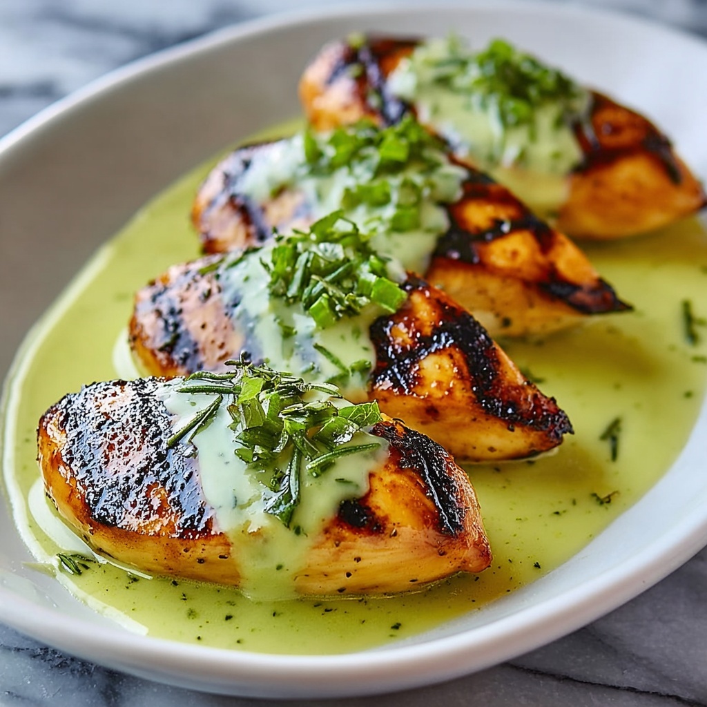 Juicy Grilled Salsa Verde Pepper Jack Chicken Recipe - Recipe Image