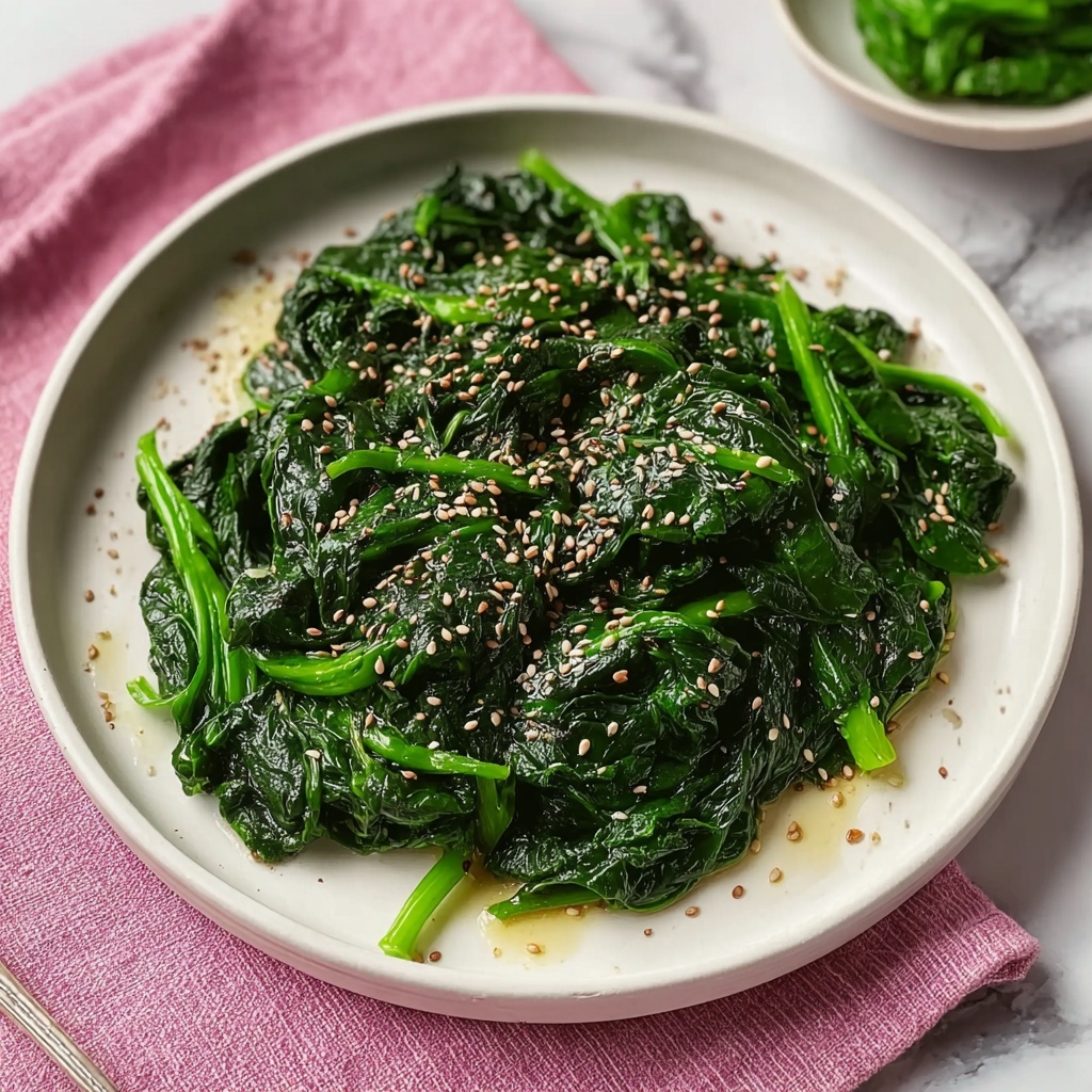 Irresistibly Easy Korean Spinach Side Dish Recipe - Recipe Image