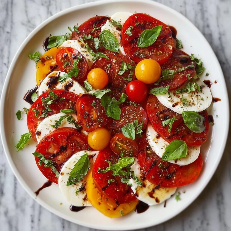 Marinated Tomato and Burrata Salad with Balsamic Glaze Recipe