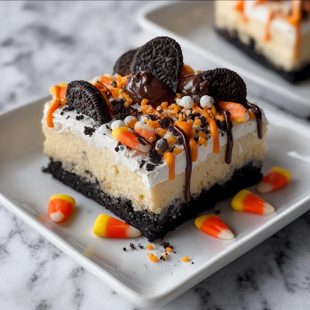 Halloween Oreo Cake Bars Recipe - Recipe Image